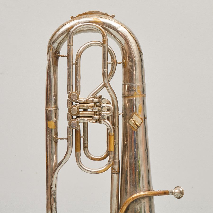 Bastuba, Bruno Klemm, nysilver, höjd: 88 cm
